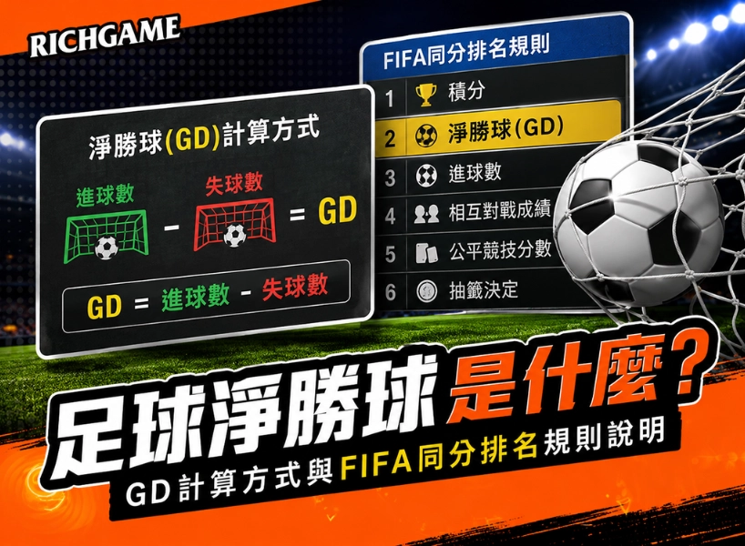 足球淨勝球是什麼?GD 計算方式與 FIFA 同分排名規則說明